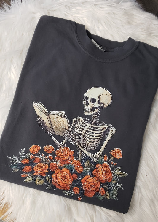 Bookworm Skeleton Tee