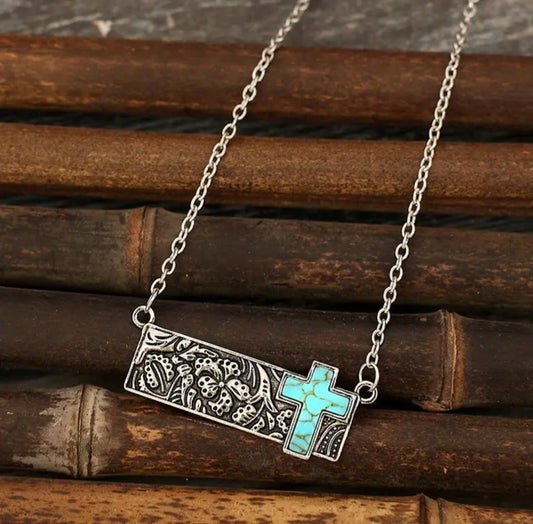 Turquoise Cross Necklace