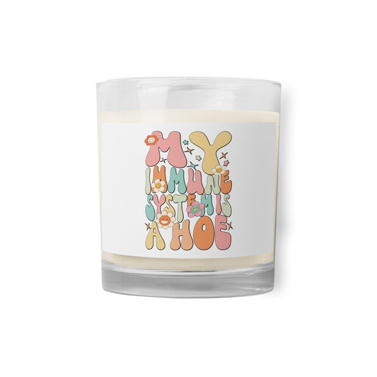 Glass jar soy wax candle