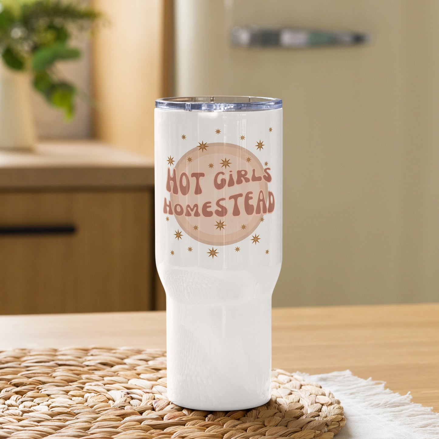 Hot Girls Homestead Travel mug with a handle