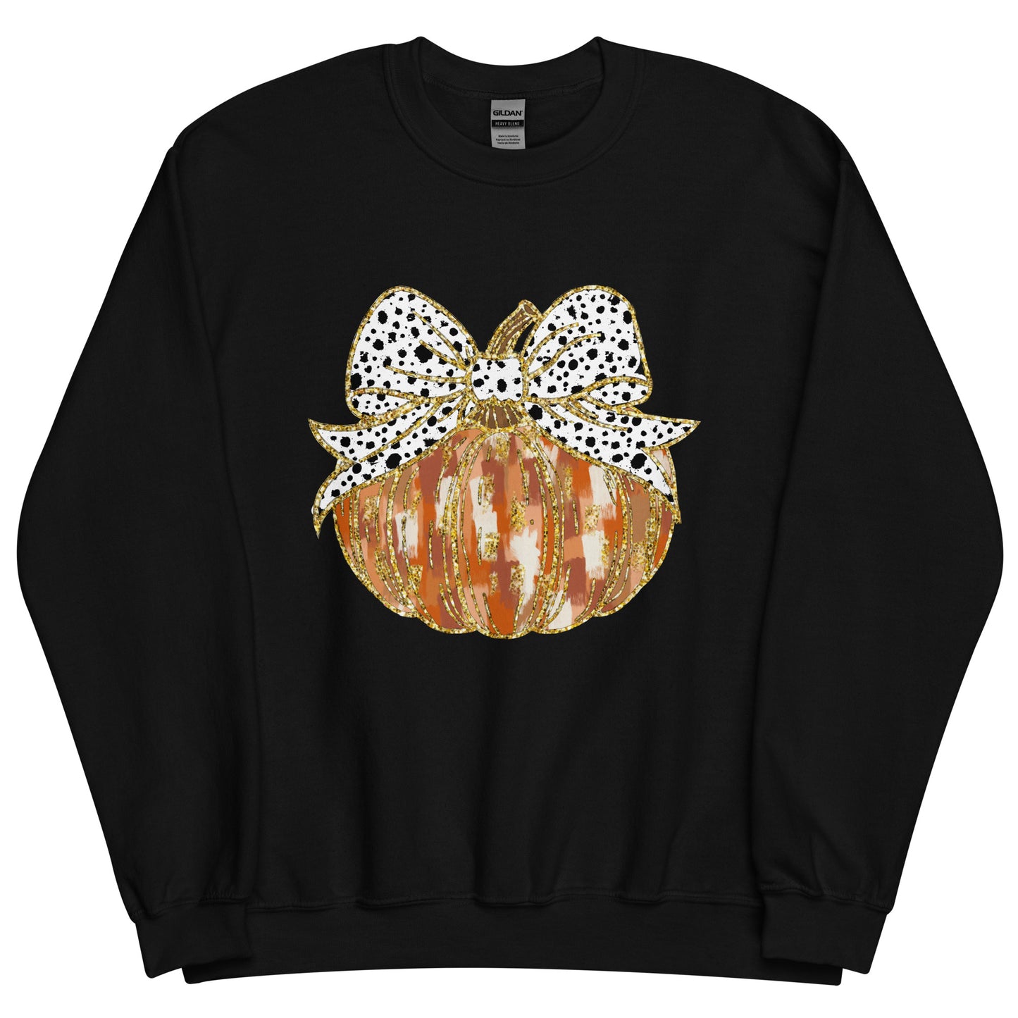 Gold Glitter Coquette Pumpkin Unisex Sweatshirt