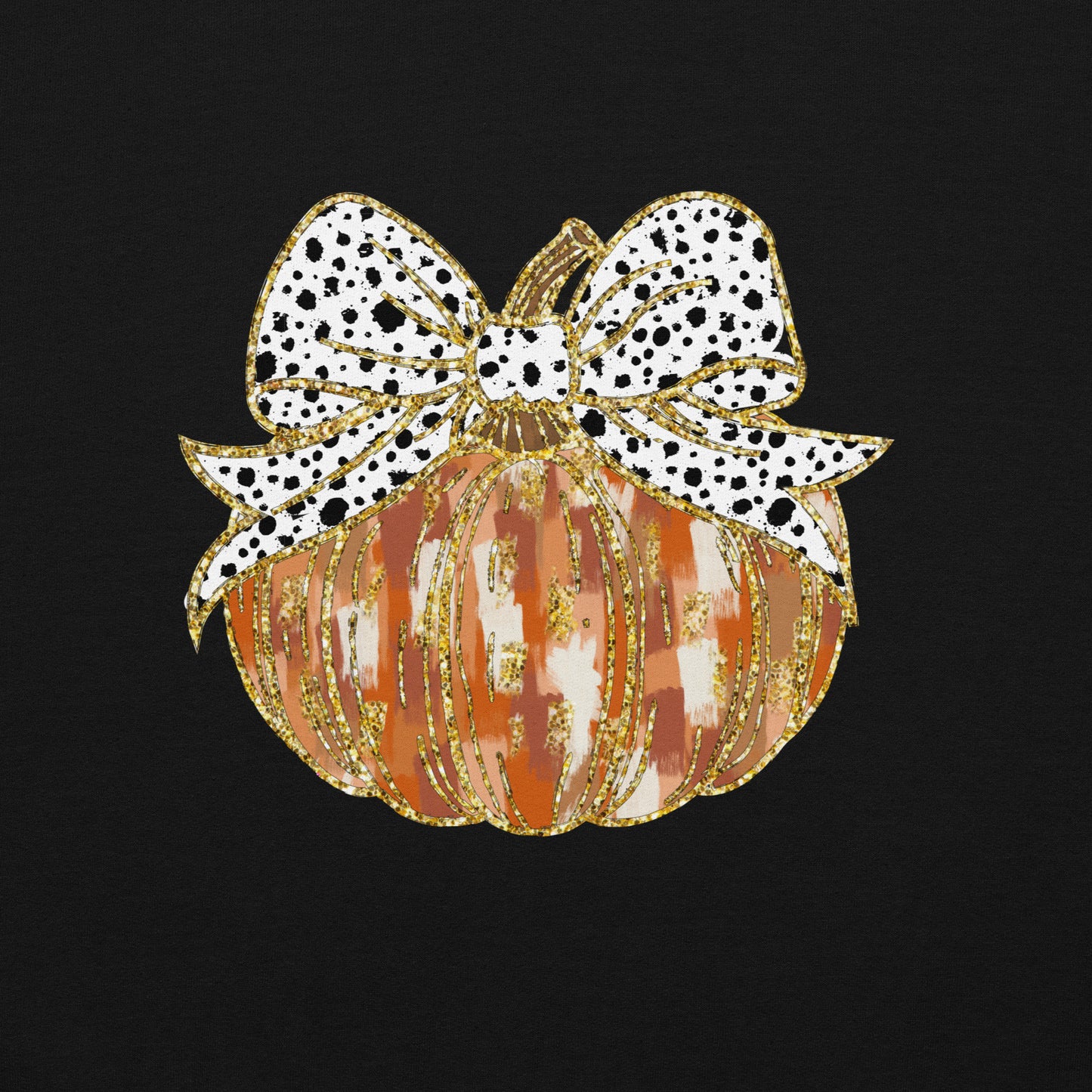 Gold Glitter Coquette Pumpkin Unisex Sweatshirt