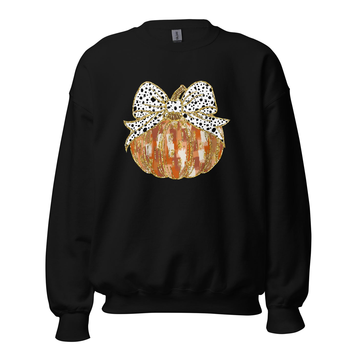 Gold Glitter Coquette Pumpkin Unisex Sweatshirt