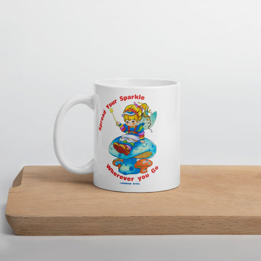 Rainbow Brite White glossy mug