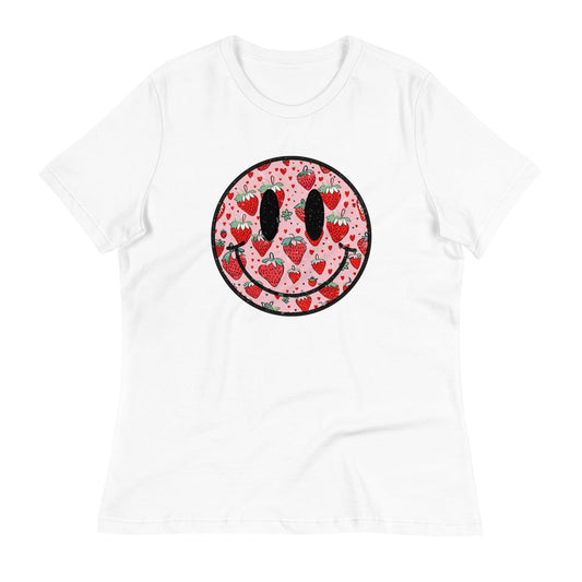 smiley strawberry Women's Relaxed T-Shirt